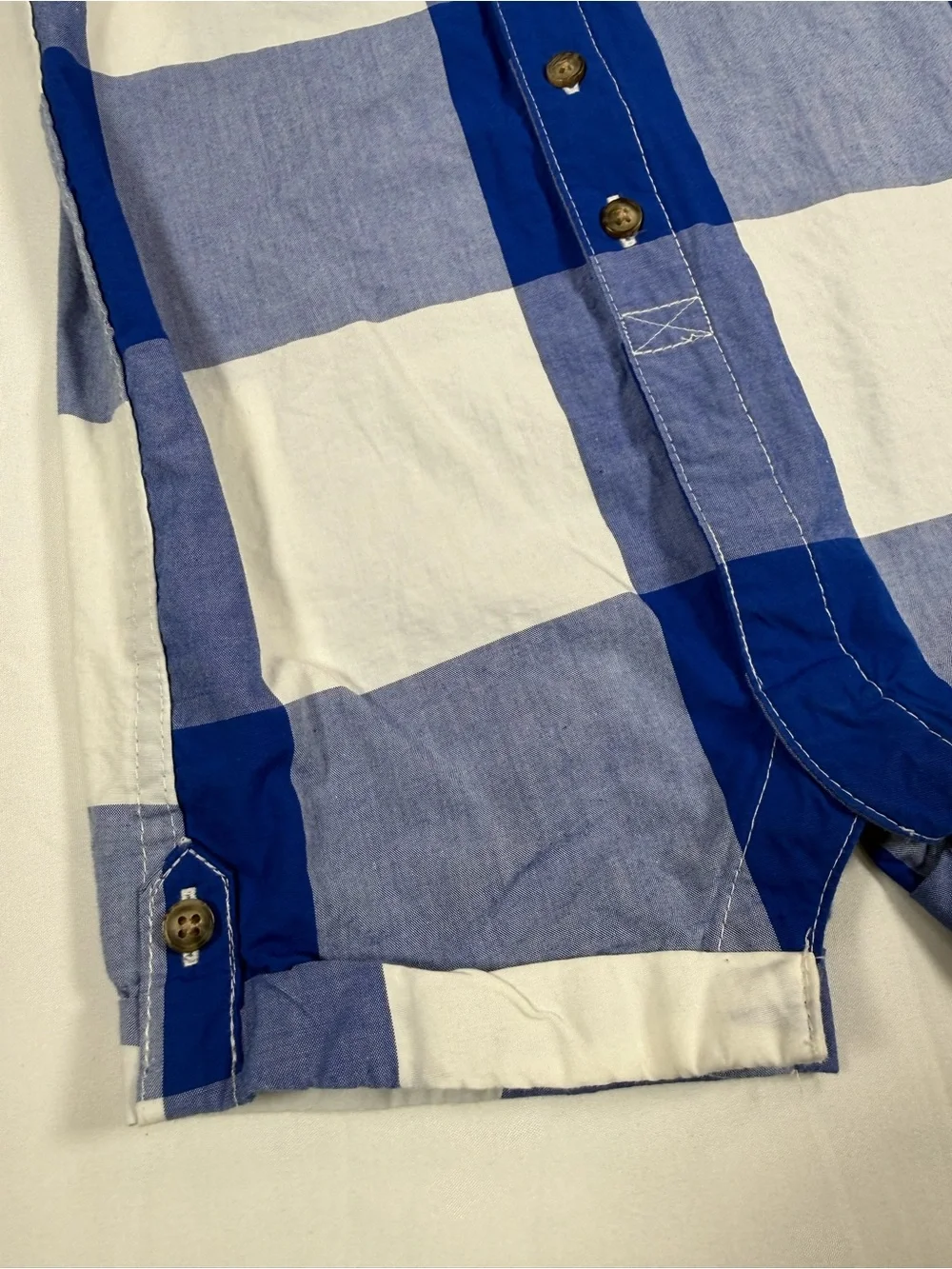 CARTER’S Boys Coastal Preppy Blue Buffalo Plaid Button Nautical Romper 12M